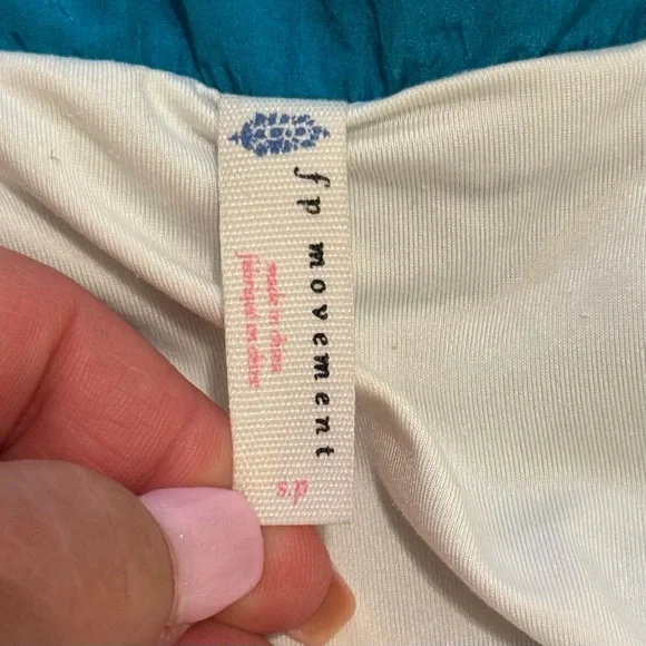 Free People Movement The Way Home Teal Windbreaker Retro 1980's Style Shorts - S - Picture 3 of 5